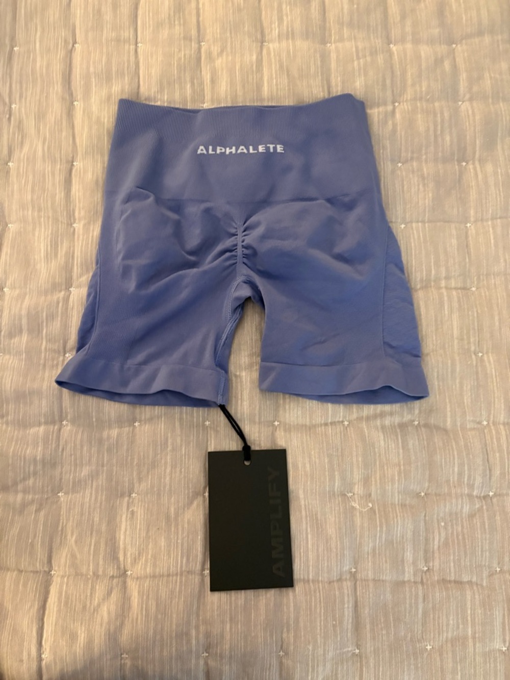 Alphalete Ruched High-Waist Bike Shorts - Lavender